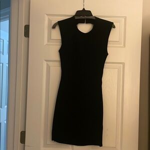 Black backless cocktail dress